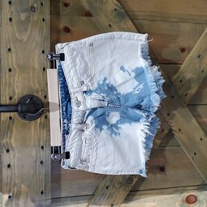 TRUE RELIGION MICRO KEIRA MID RISE JEAN  SHORTS RAW HEM SIZE 27